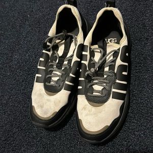 UGG LaDaze Lace Up Sneaker Cream And Black Women's